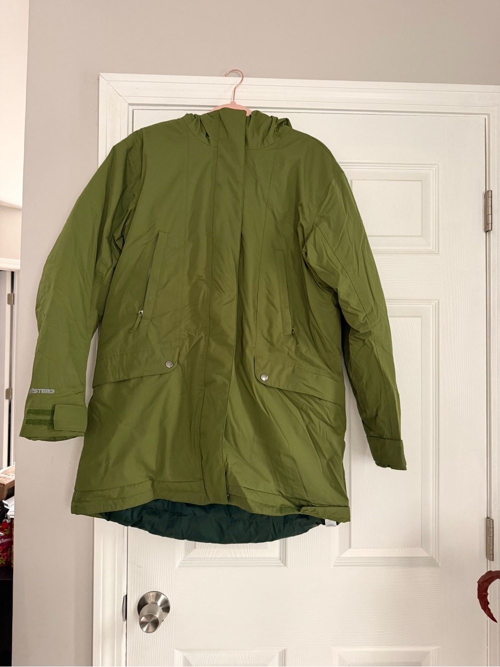 Eastern Mountain Sports Olive Green Hooded Ski Jacket
